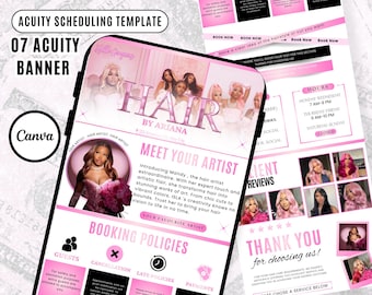 Acuity Scheduling Template: DIY Canva - Hair, Lash, Nail, Makeup Website Banners (Digital Download)