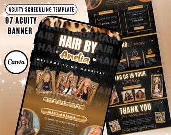 Acuity Scheduling Leopard Template, Acuity Template hair stylist, Acuity booking template hair, acuity braider, acuity booking website