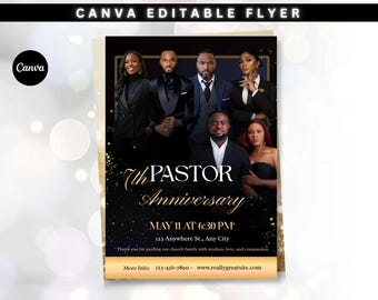 Pastoral Anniversary Flyer Template | Church Anniversary Program Template | A4 Size (Digital Download)