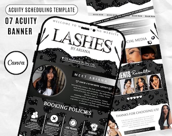 Lash Acuity Scheduling Template Lash Website Acuity Luxury Booking Site Acuity Lash tech Canva Lashes Diy Template