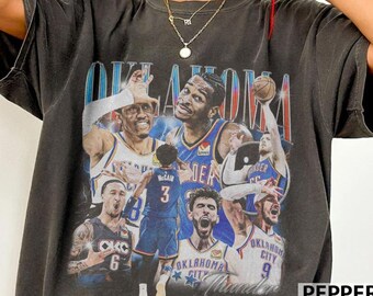 Shai Gilgeous Williams Holmgren McCain Caruso Vintage Comfort Colors-skjorta, OKC-skjorta