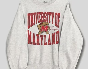 Sudadera vintage de los años 90 de los Maryland Terrapins, sudadera de los Maryland Terrapins, sudadera con capucha de la Universidad de Maryland Terrapins