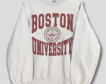 Vintage 90s Boston University Sweatshirt, Boston University Sweater, Boston University Tshirt, Boston University Hoodie