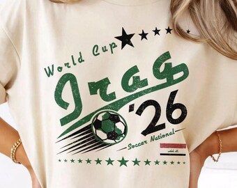 Irak fotbolls-VM Vintage komfortfärger skjorta, Irak fotbollströja