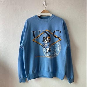 Vintage 90s University of North Carolina Tar Heels Sweatshirt , UNC Tar Heels Sweater, North Carolina Shirt, North Carolina Hoodie image 1