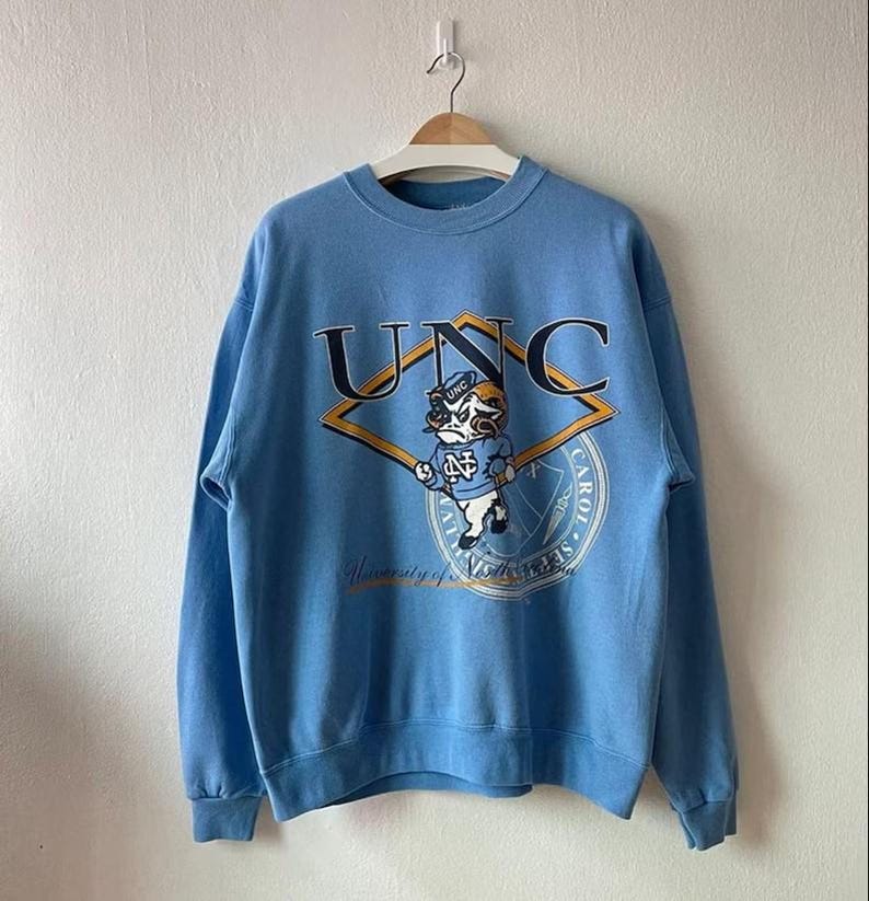 Vintage 90s University of North Carolina Tar Heels Sweatshirt , UNC Tar Heels Sweater, North Carolina Shirt, North Carolina Hoodie image 1
