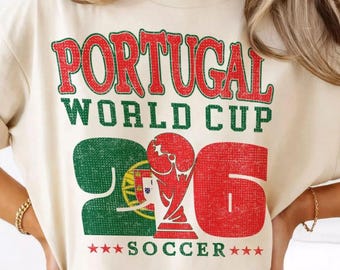 Portugal 2026 Fotbollströja i bekväma färger, Portugal 2026 Fotbolls-VM T-shirt