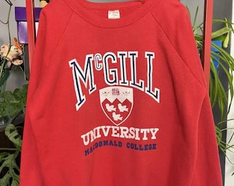 Vintage 90s Mcgill University Crewneck Sweatshirt, Mcgill University Sweater, Mcgill University University Hoodie, Mcgill University Shirt