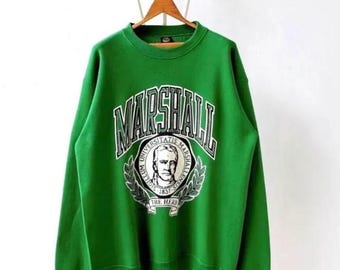 Vintage 90s Marshall University Crewneck Sweatshirt, Marshall University Shirt/Hoodie, Marshall University Fan Tee, Marshall Fan Shirt