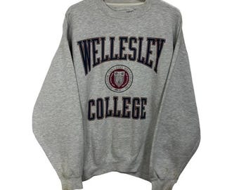 Vintage 90s Wellesley College Sweatshirt, Wellesley College Sweater, Wellesley College Shirt, Wellesley College HOODIE