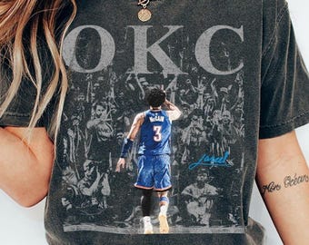 Jared McCain-tröja, OKC basket-tröja, Jared McCain Oklahoma City Thunder grafisk t-shirt, McCain vintage-tröja