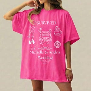 I Survived [Name]'s Wedding Shirt Canva Digital Download | Custom Wedding Favor | Personalized Wedding T-Shirt Toss