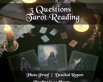 3 Questions Tarot Reading, Psychic Reading, Love Money Success Reading, Same Day Reading, Psychic Spiritual Advices, Ultra Detailed Reading