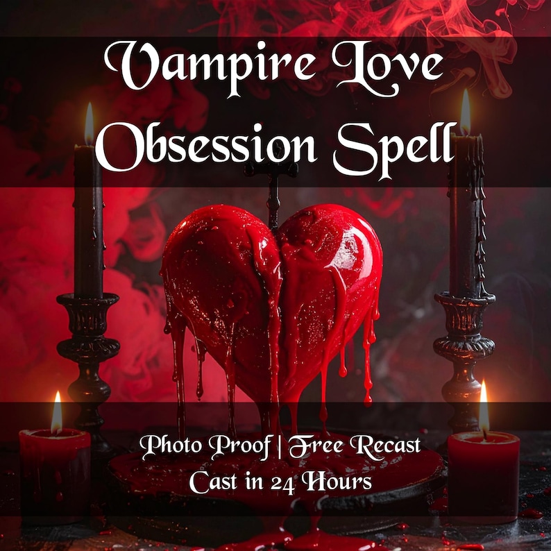 Ritual de obsesión amorosa vampírica, hechizo de pasión eterna y deseo oscuro, magia gótica para la obsesión, la atracción y la devoción. imagen 1