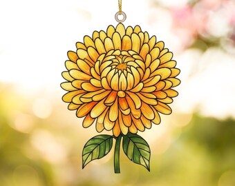 Atrapasueños de flores para el mes de nacimiento, adorno floral acrílico personalizado