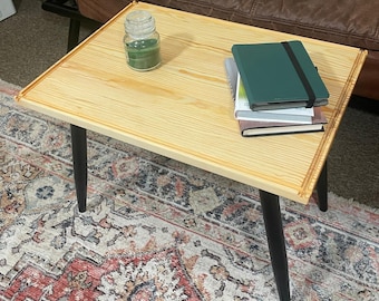 Handmade Solid Pine Topped Contemporary Coffee Table Tung Oil Finish