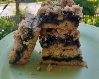 Vegan gluten free Almond-Amaranth Jammy Bars