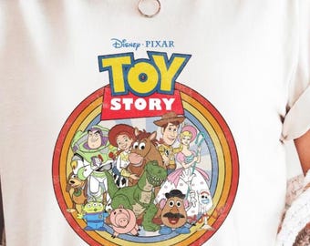 Comfort Colors Retro Toy Story Shirt, Disney Trip Shirt, Pixar Characters Tee, Woody Buzz Lightyear Matching Family Tee, Disneyland Outfit