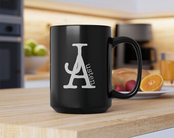 Taza de cerámica apta para microondas con la frase "Jane Austen" (edición con letras blancas)