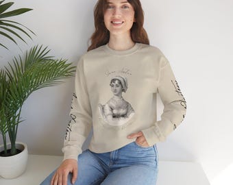 Sudadera unisex de cuello redondo con motivo del 250.º aniversario de Jane Austen