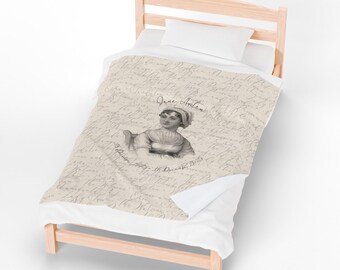Manta de terciopelo conmemorativa del 250.º aniversario de Jane Austen
