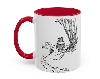Taza de cerámica de la amistad de Winnie the Pooh y Piglet