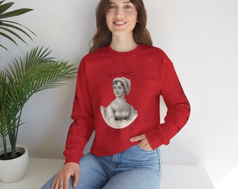 Sudadera de cuello redondo con el legado de Jane Austen, regalo de San Valentín