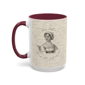 Taza de cerámica conmemorativa del 250.º aniversario de Jane Austen: taza de té o café austeniana