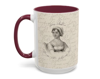 Taza de cerámica conmemorativa del 250.º aniversario de Jane Austen: taza de té o café austeniana