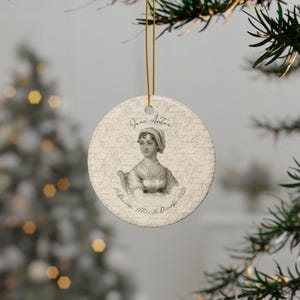 Adorno navideño de cerámica conmemorativo del 250.º cumpleaños de Jane Austen