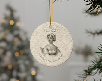 Adorno navideño de cerámica conmemorativo del 250.º cumpleaños de Jane Austen