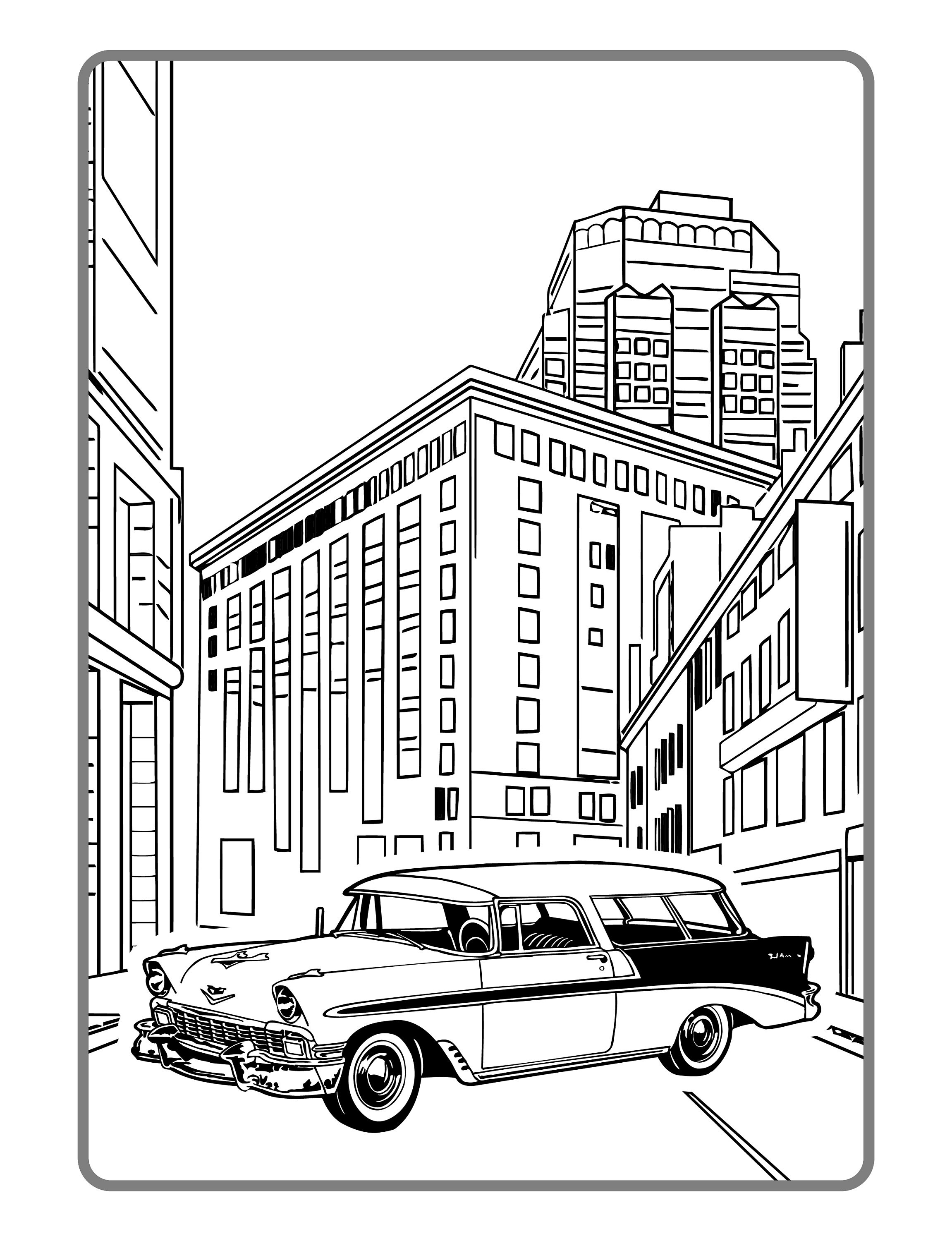 5 x Car Coloring Pages for Adults and Children | Etsy