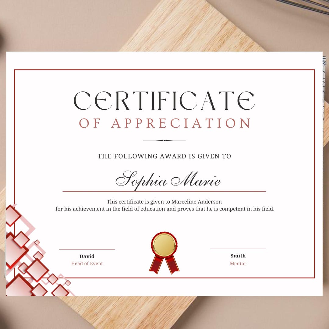 Editable Appreciation Certificate Template: Printable Canva Design (US ...