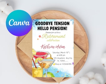 Funny Retirement Invitation | Modern & Simple Retirement Party Invite | Editable Retirement Invite Template | INSTANT DOWNLOAD