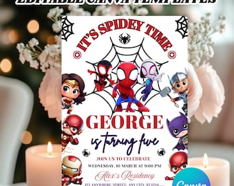 Spidey And His Amazing Friends Birthday Invitation Spidey Invitation Spidey Party Spidey And Friends Boy Invite EDITABLE Instant Digital