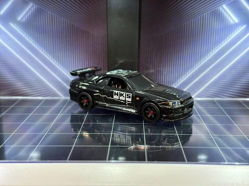 Premium Nissan Skyline GTR R34 Nismo - Custom Painted Gloss Black & HKS ...