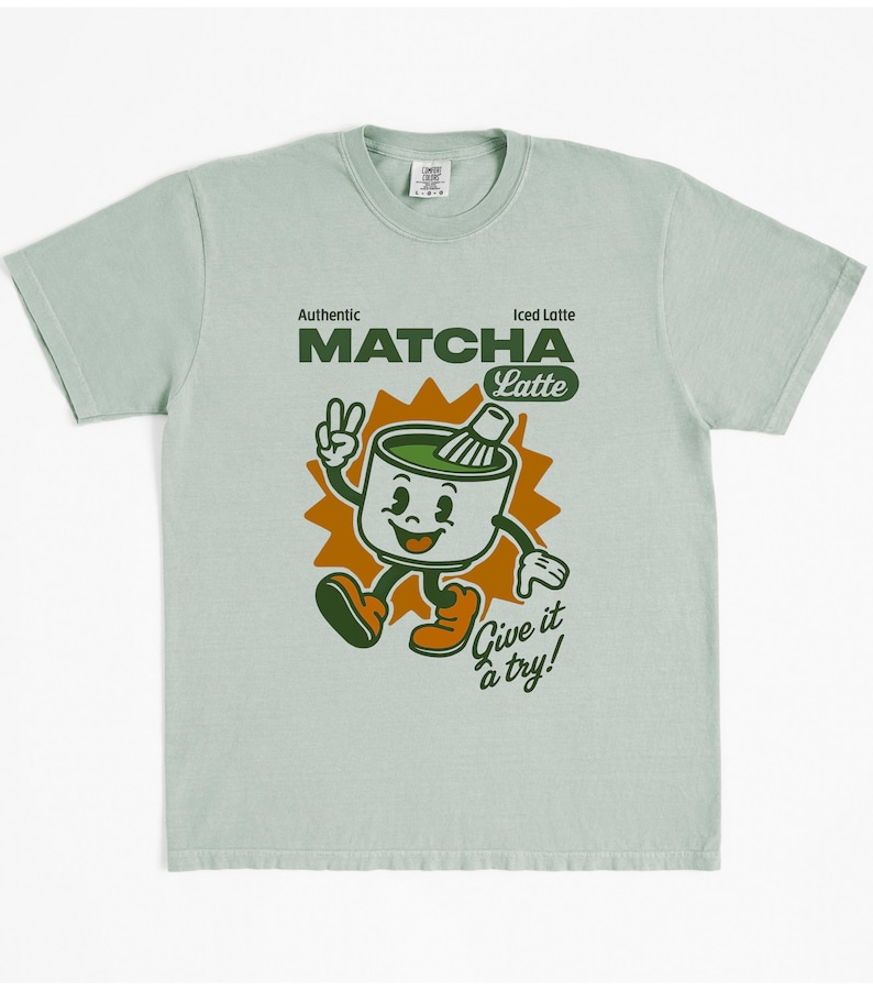 Matcha Latte Graphic Tee: Comfort Colors Unisex T-Shirt image 5