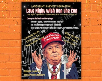 Trump 'Don the Con' Political Satire Art Print pr Card – Late Night Parody
