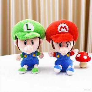 13cm Mario Bros Plush Figures – Red Mario & Green Luigi – Soft Toy Collectible