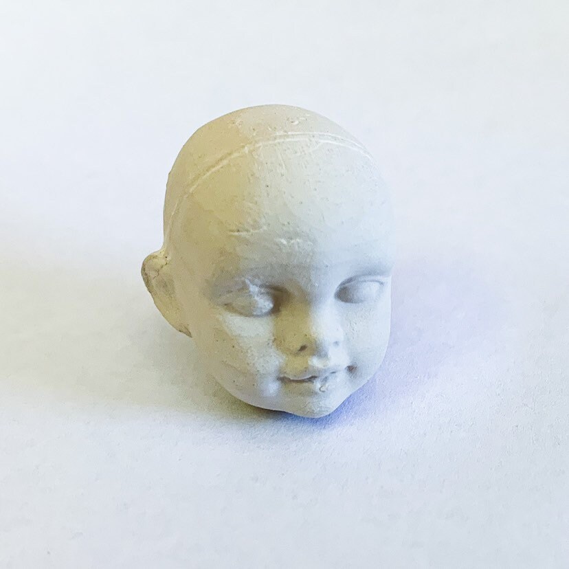 Two miniature doll heads ceramic doll heads project ready Etsy
