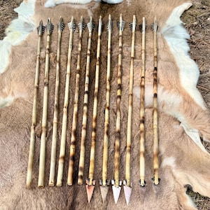 Primitive Hunting Arrow – Handcrafted River Cane Arrow Shaft – Handmade Traditional Arrow