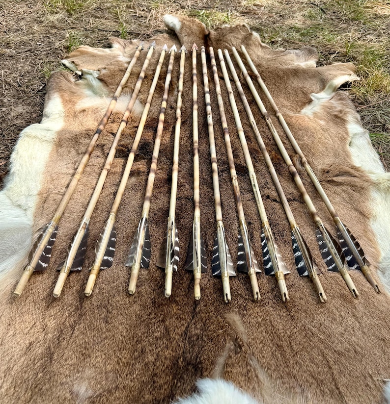Primitive Hunting Arrow – Single Handcrafted River Cane Arrow – One ...