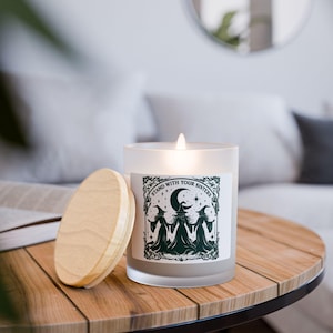 Mystical Sister Witches Candle - Celestial Crescent Moon & Stars, Witchy Home Decor, Spiritual Candle, Self-Care Aromatherapy