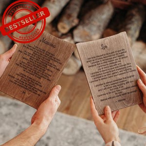 Wedding Vows,Personalized Wedding Vow,Customized Wedding Gifts,Rustic Wedding Decor,Unique Anniversary Gift for Her,Gift for Wedding