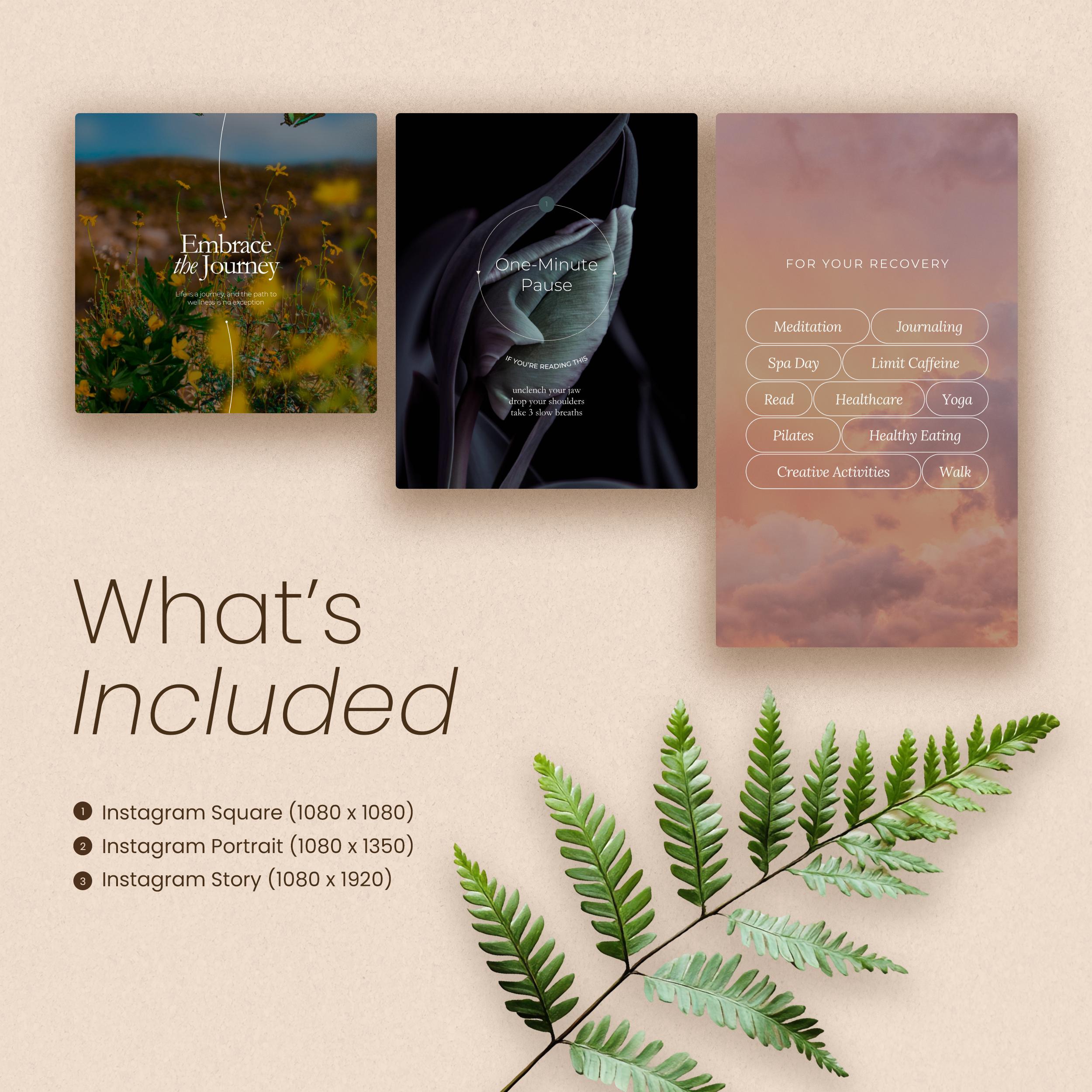 Holistic Wellness Coach Instagram Post Bundle (customizable Canva ...