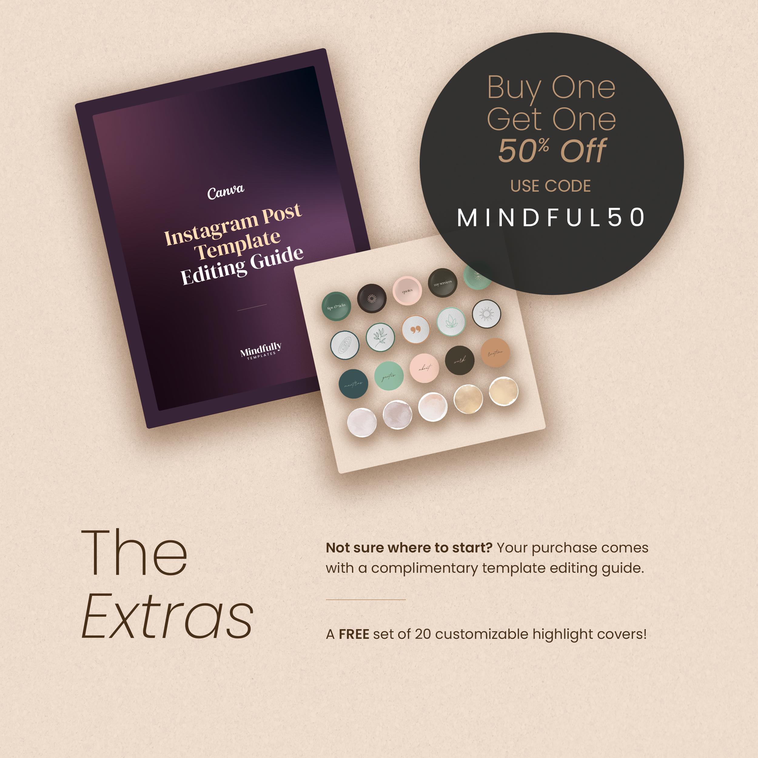 Holistic Wellness Coach Instagram Post Bundle (customizable Canva ...