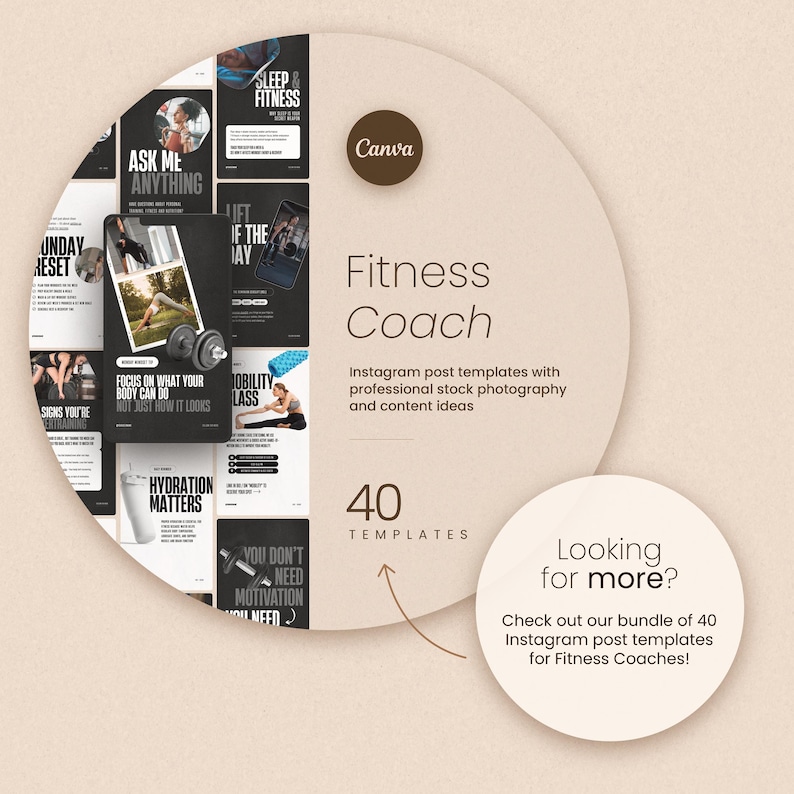 Fitness Coach Instagram Carousel Bundle (customizable Canva Templates ...