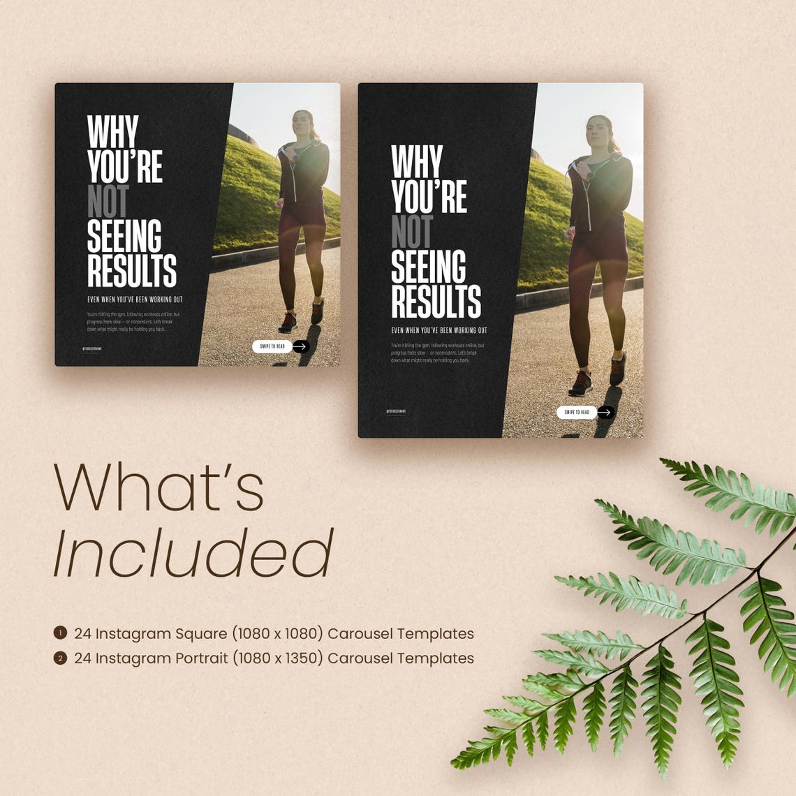 Fitness Coach Instagram Carousel Bundle (customizable Canva Templates ...