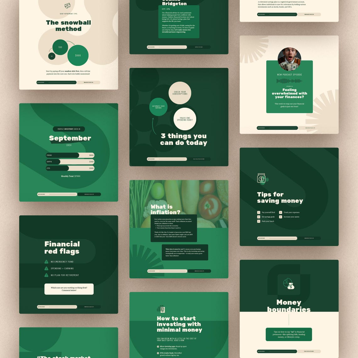Financial Coach Instagram Post Bundle (customizable Canva Templates) - Etsy