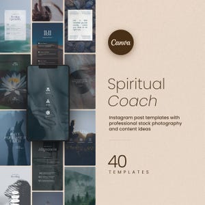 Spiritual Coach Instagram Post Bundle (Customizable Canva Templates)